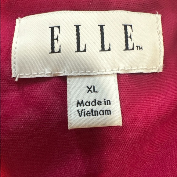 ELLE -Pink-Fuchsia Embroiled Geometric Pattern Stretchy Dress - Picture 4 of 6